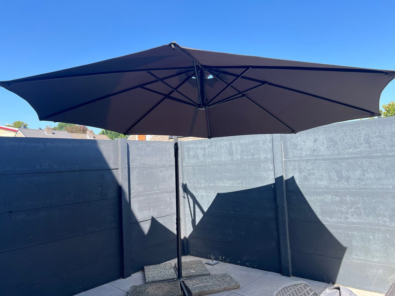 Zweefparasol 3,5 m van Van Cranenbroek - Zo goed als nieuw, Ophalen, Zo goed als nieuw, 3 tot 4 meter, Zweefparasol