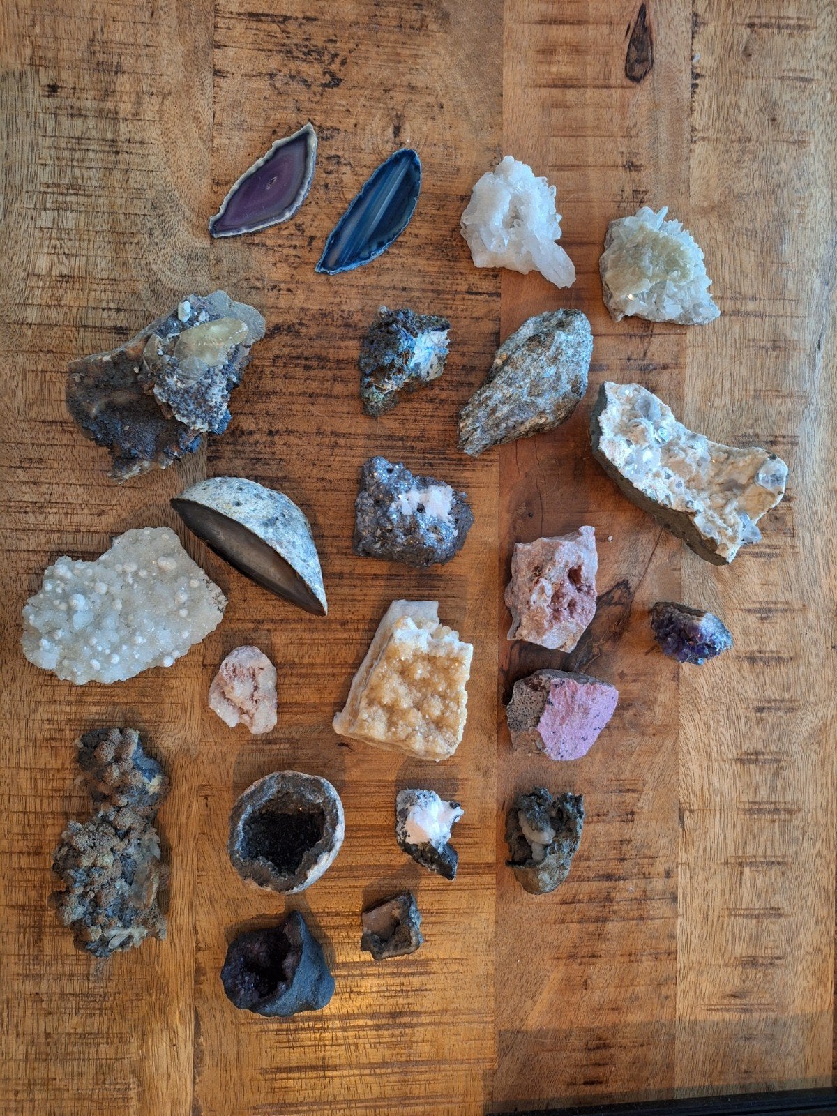 Diverse collectie mineralen, edelstenen en kristallen, Verzamelen, Mineralen en Fossielen, Ophalen of Verzenden, Mineraal