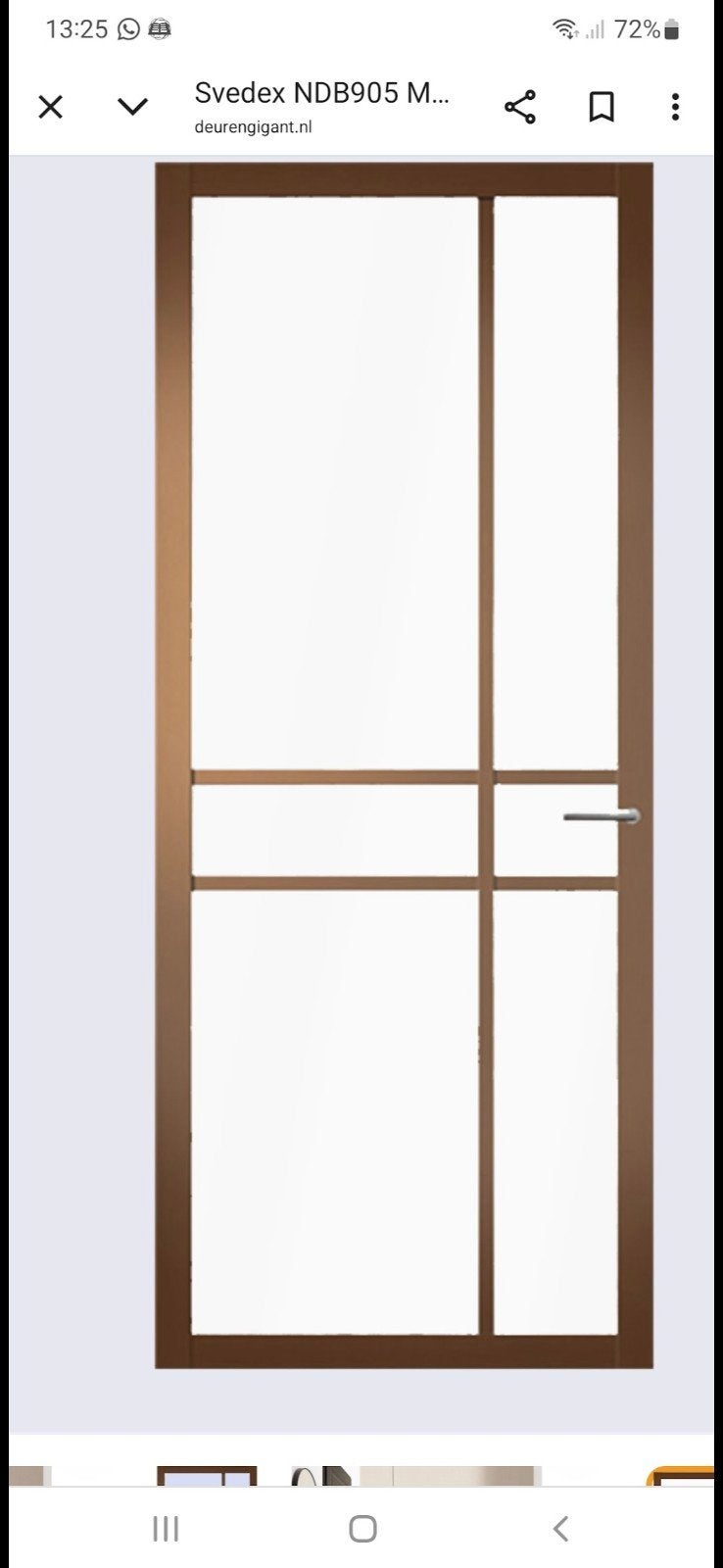 binnen deur mat glas, Doe-het-zelf en Verbouw, Ophalen, Binnendeur, Nieuw, Glas