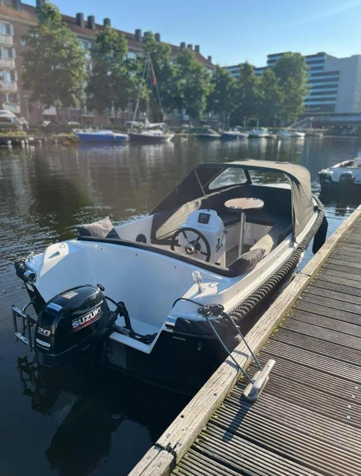 Sloep kruger 480 xl 20 pk, Watersport en Boten, Sloepen, Ophalen, Zo goed als nieuw, Buitenboordmotor, Afdekzeil