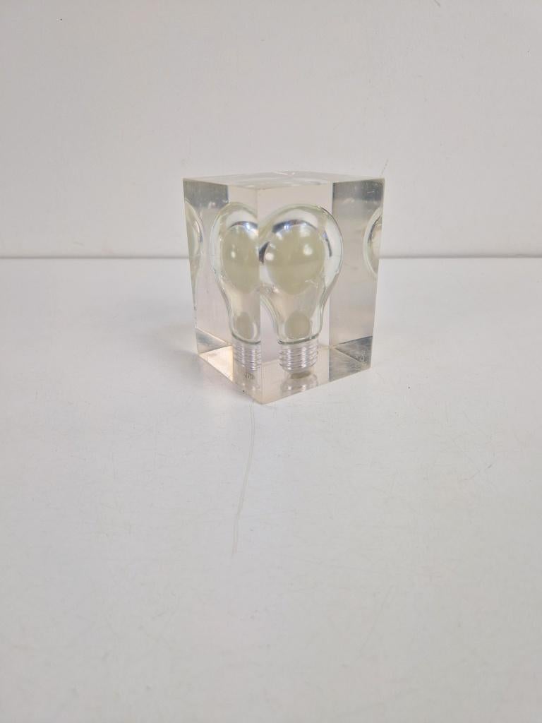 Vintage Lucite gloeilamp Pierre Giraudon Ampoule Popart art, Ophalen of Verzenden