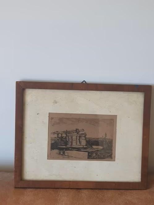 Urk.    Kees van Urk.Geb.1895.Bruggetje in polder., Antiek en Kunst, Ophalen