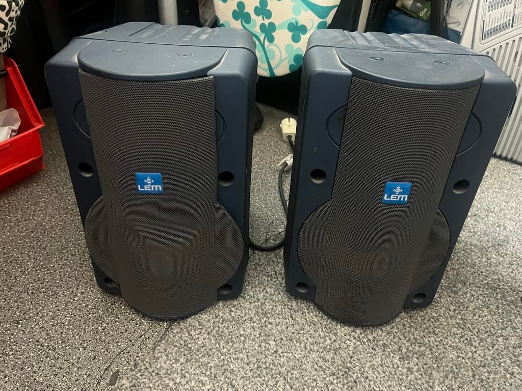 LEM Speakers - Set van 2, Audio, Tv en Foto, Luidsprekers, Gebruikt, 60 tot 120 watt, Front, Rear of Stereo speakers, Ophalen
