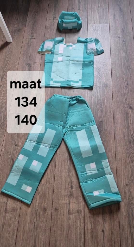 Minecraft maat 134/140, Ophalen, Zo goed als nieuw, 134 t/m 140, Jongen of Meisje