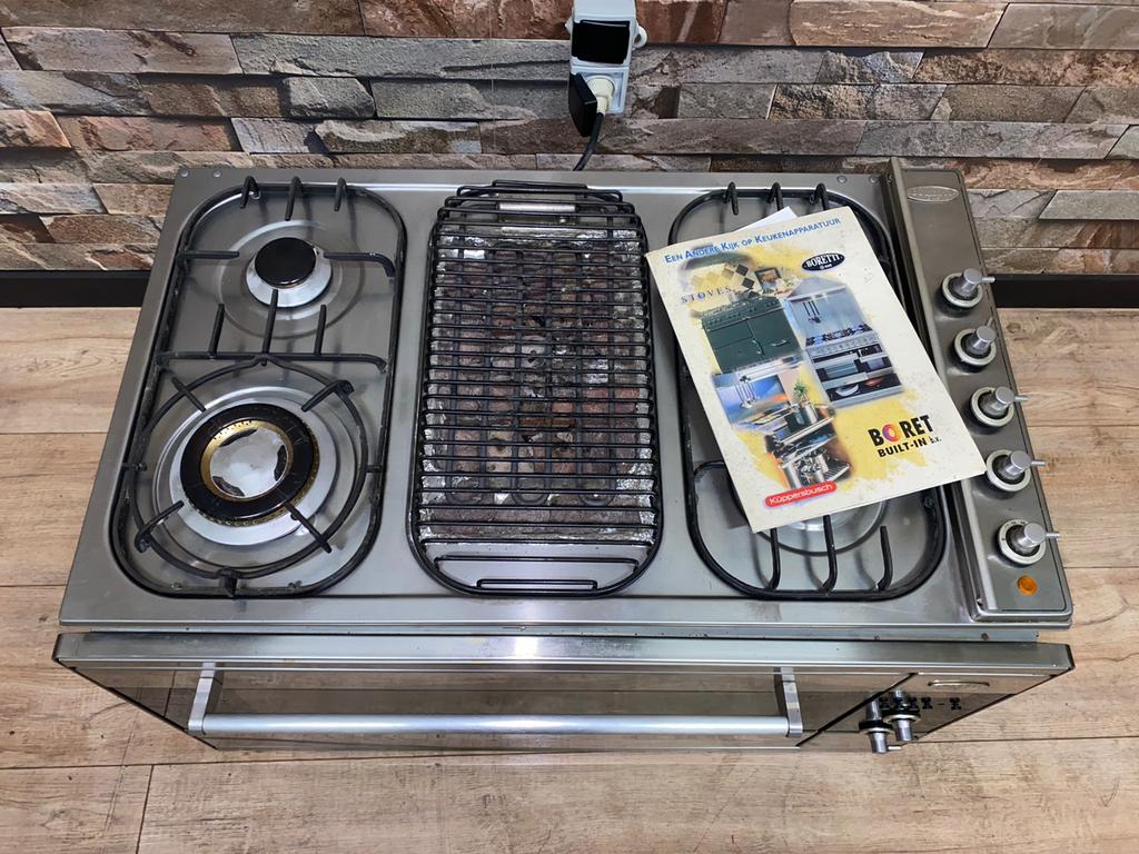 Nette Boretti inbouwoven RVS 90 cm Incl. Kookplaat, Witgoed en Apparatuur, Ovens, Hete lucht, 60 cm of meer, Ophalen of Verzenden