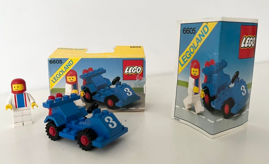 Lego Legoland 6605 Road racer met doos en instructie, Ophalen of Verzenden, Gebruikt, Complete set, Lego