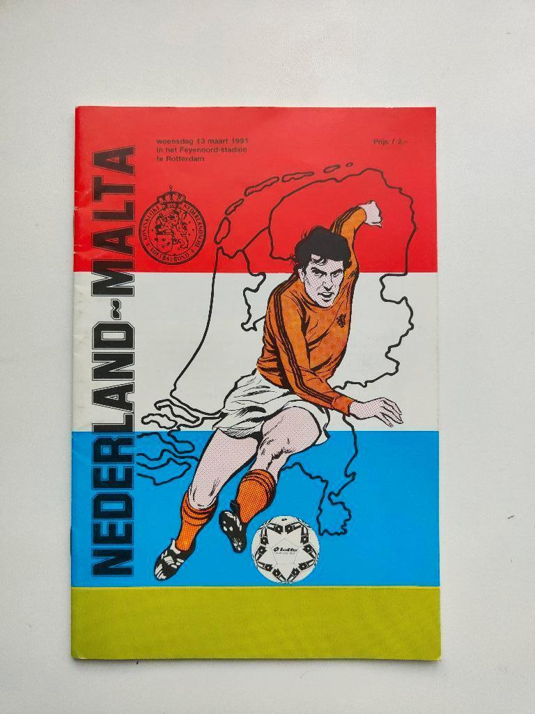 Nederland - Malta officieel programma 13-3-1991, Verzenden, Zo goed als nieuw, Overige binnenlandse clubs, Overige typen