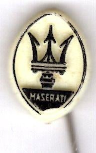 Maserati zwart op wit plastic auto speldje ( C_001 ), Verzamelen, Speldjes, Pins en Buttons, Verzenden, Nieuw, Transport, Speldje of Pin