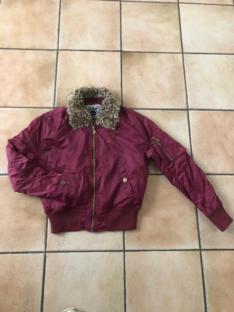 Bomberjack van COOLCAT, maatje S, bordeaux-rood, prima staat, Kleding | Heren, Jassen | Winter, Gedragen, Maat 46 (S) of kleiner