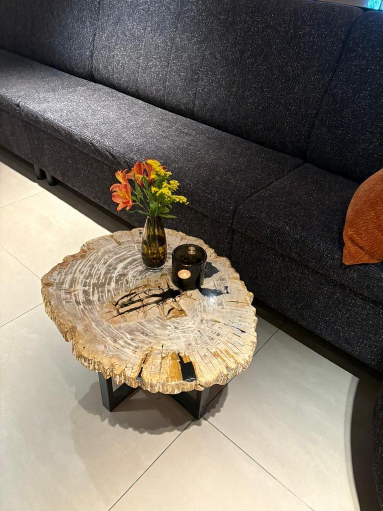 Versteend houten bijzet salontafels opruiming nu €249,- !, Huis en Inrichting, Tafels | Salontafels, Ophalen, Rond, Nieuw, 50 tot 100 cm