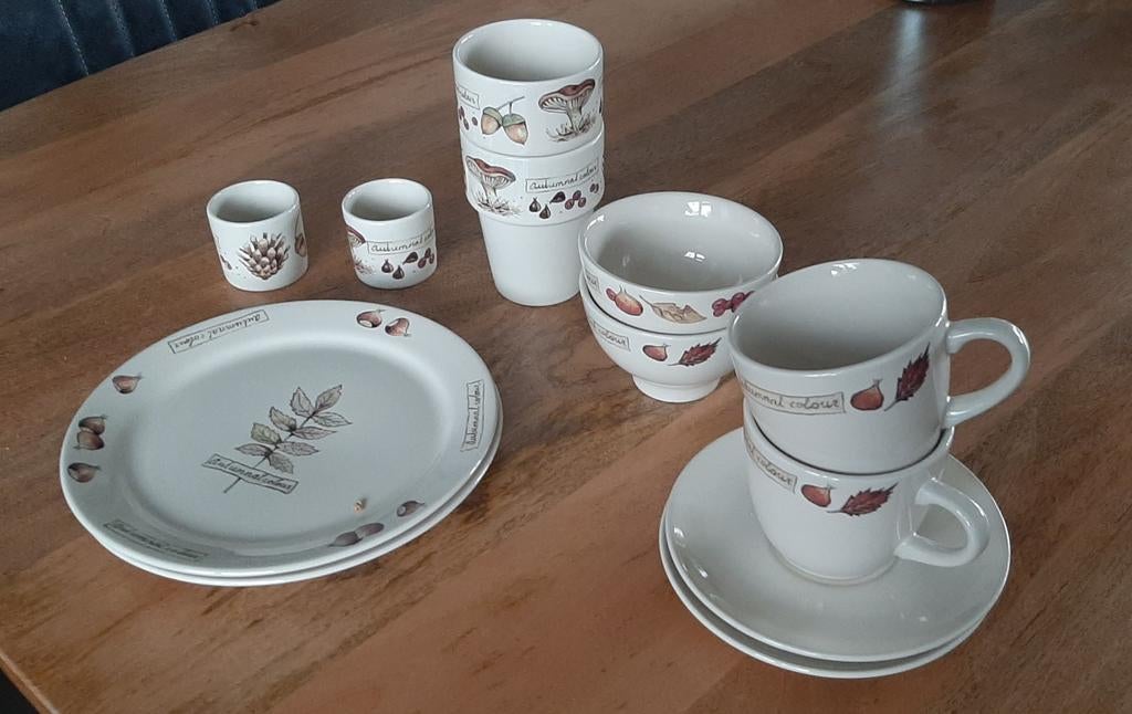 Jet Servies 2 Persoons Herfst Thema, Ophalen, Zo goed als nieuw, Overige stijlen, Aardewerk