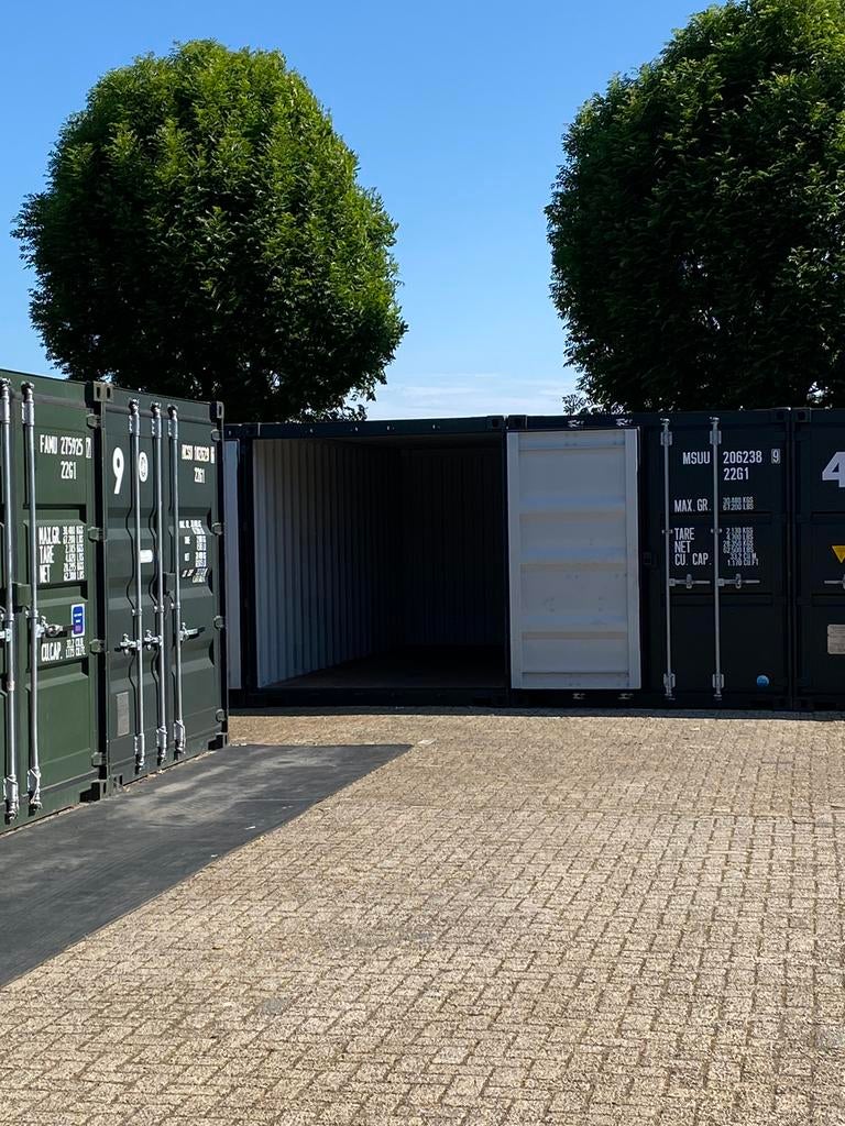 Te koop aangeboden 20 ft containers groen, Ophalen