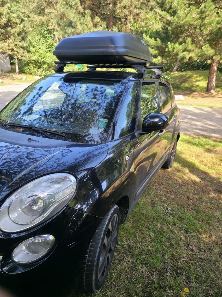 Fiat 500L 0.9 Twinair Living 7P 2014 Zwart, Auto's, Fiat, Stof, 7 stoelen, Zwart, Origineel Nederlands