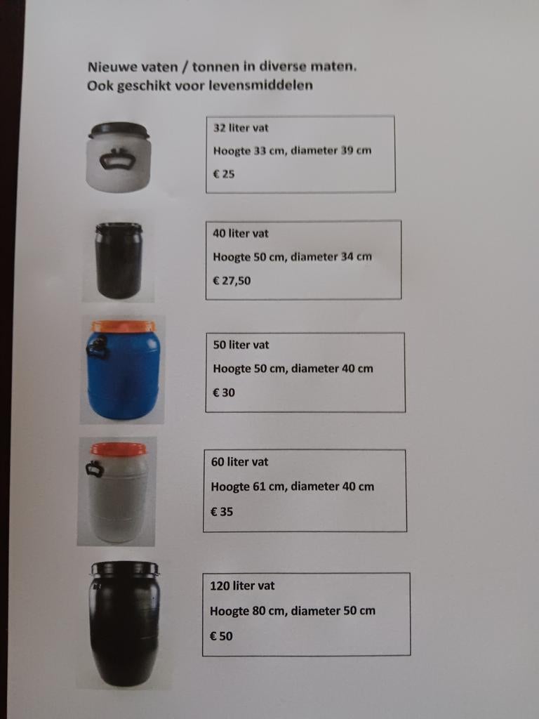 Voertonnen in diverse maten, Ophalen of Verzenden