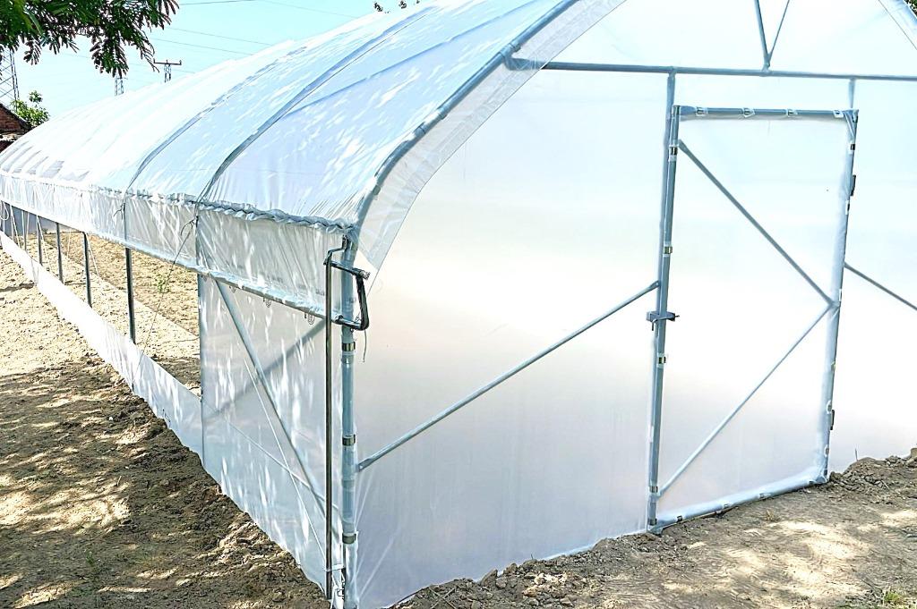 Profi kas – Stevige kas 4,5 m × 10 m - EU-productie, Staal, Folie, Verzenden, Kweekkas