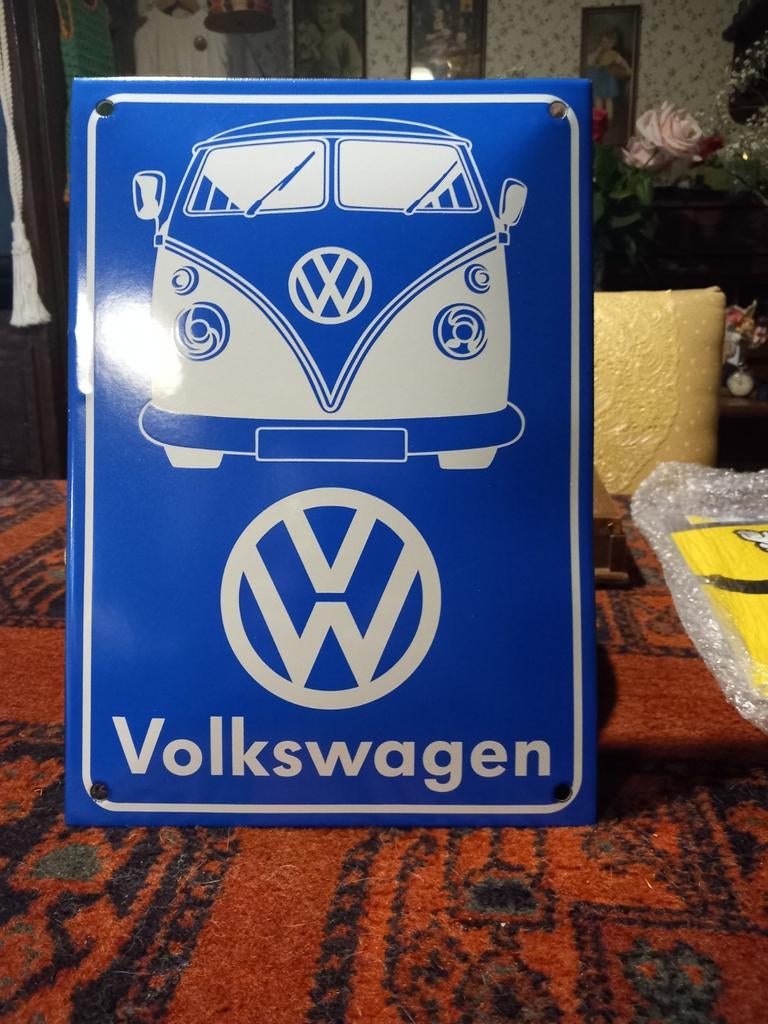 Super mooi emaile bordje  30x21cm  vw ti, Ophalen of Verzenden, Zo goed als nieuw, Reclamebord