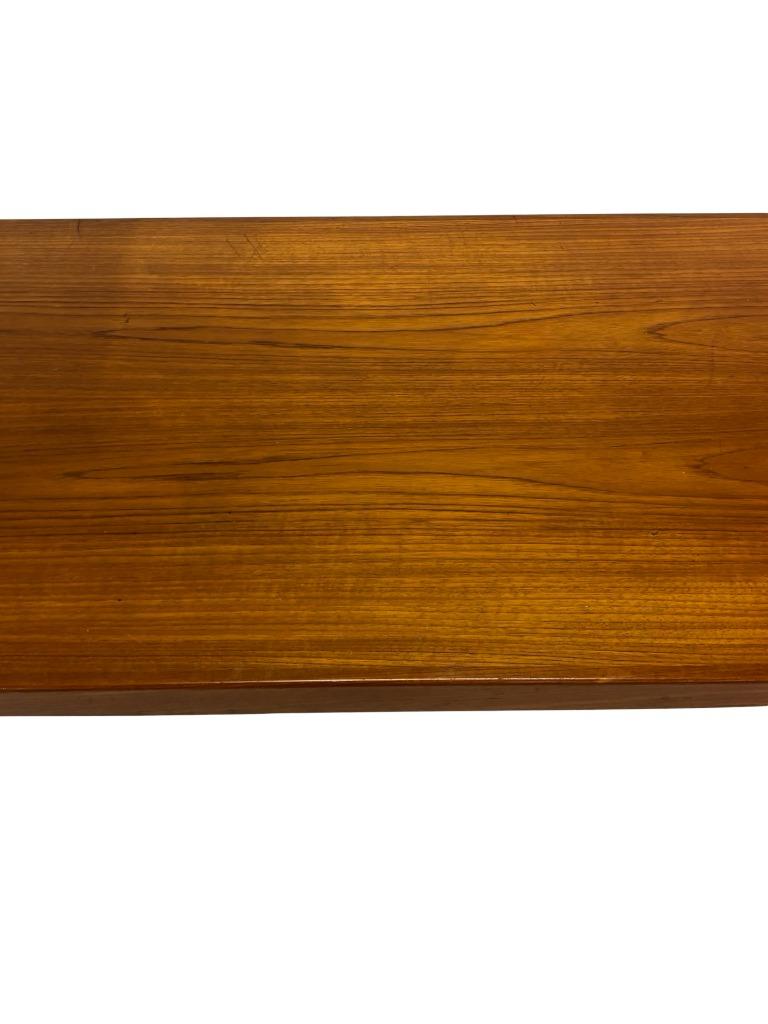 Vintage Scandinavische Salontafel in Teak jaren 70 design, Gebruikt, 100 tot 150 cm, Rechthoekig, Teakhout
