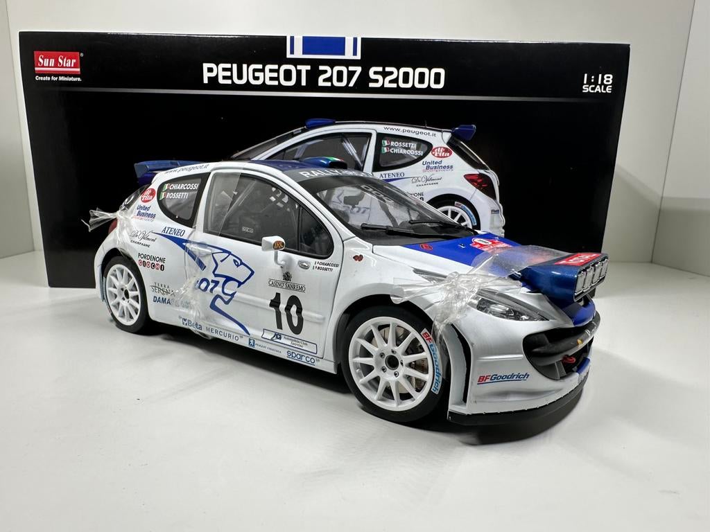 PEUGEOT 207 S2000 RALLY SANREMO 2007 #10 1:18 SUN STAR NIEUW, Ophalen of Verzenden, Nieuw, Auto, Sun Star
