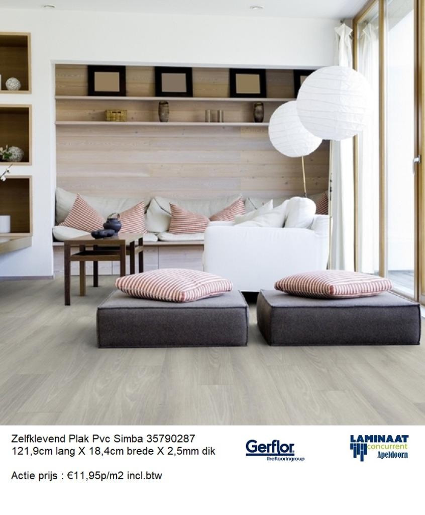 Zelfklevend Plak Pvc Simba 2,5mm dik €11,95m2 incl.btw, Huis en Inrichting, Stoffering | Vloerbedekking, 75 m² of meer, Nieuw