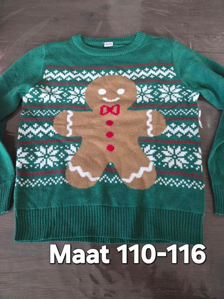 Kersttrui met peperkoekmannetje - Maat 110-116, Kinderen en Baby's, Jongen of Meisje, Trui of Vest, Ophalen of Verzenden, Zo goed als nieuw