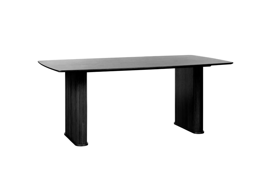 by fonQ Alon Eettafel 190 x 100 cm Zwart Eiken | Van €699 nu, Huis en Inrichting, Tafels | Eettafels, Byfonq, Byfonq, Nieuw, 150 tot 200 cm