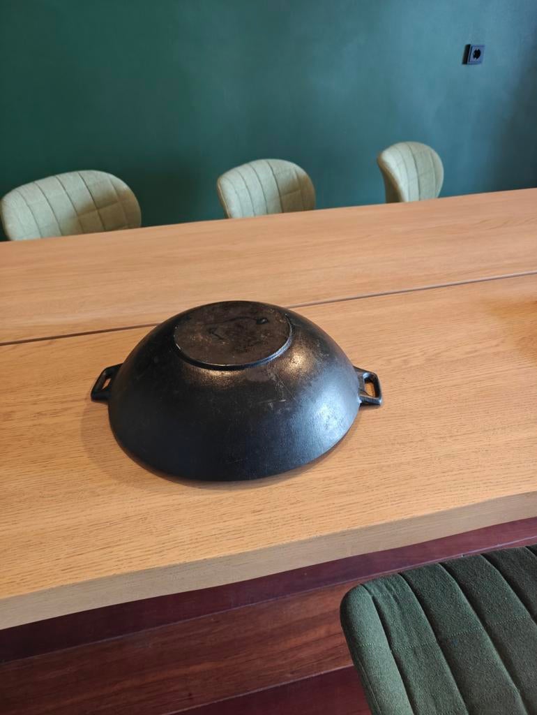 Gietijzeren Wokpan, Ophalen, Gietijzer, Zo goed als nieuw, Keramische plaat