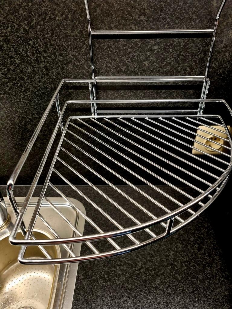 CHROME KEUKEN HOEK REK MET OPHANG HAAK, Ophalen of Verzenden
