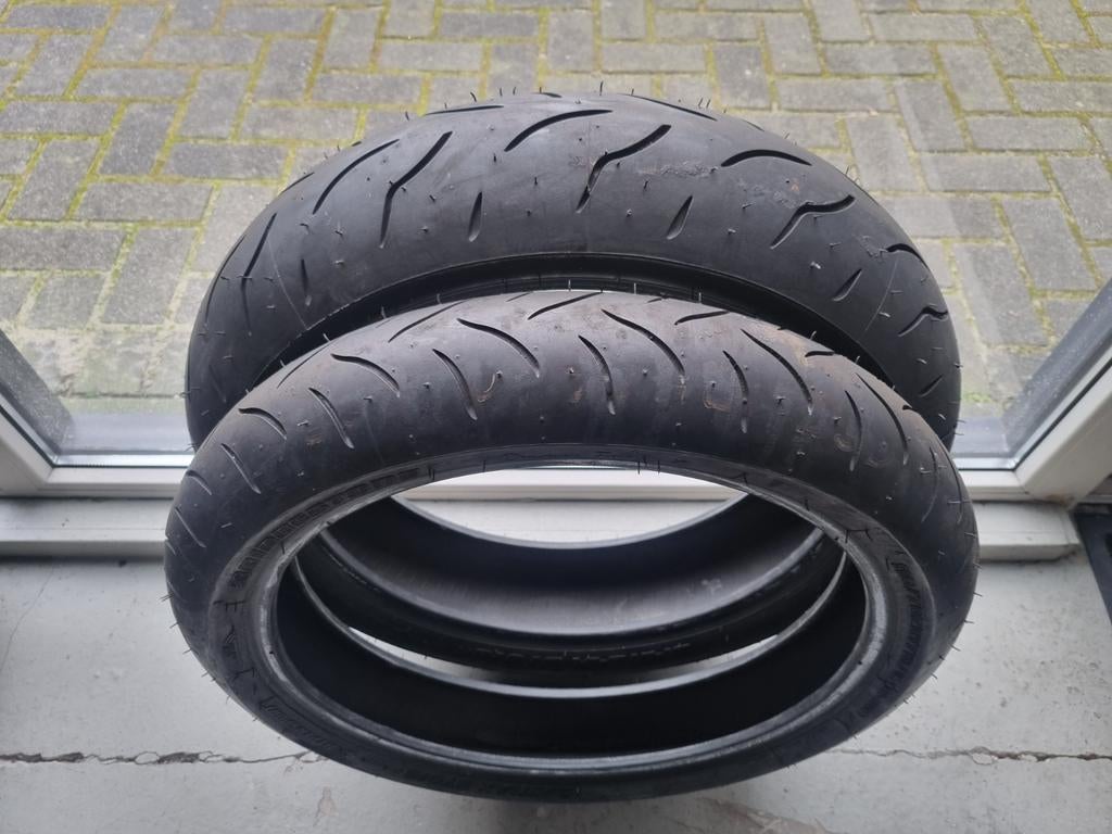 Als nieuwe set Bridgestone BT016F 150-60-17 & 120-70-17, Ophalen of Verzenden, Gebruikt