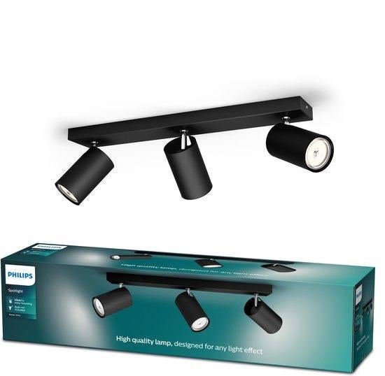 Philips Kosipo opbouwspot - 3-lichts - zwart, Metaal of Aluminium, Nieuw, Ophalen of Verzenden, X