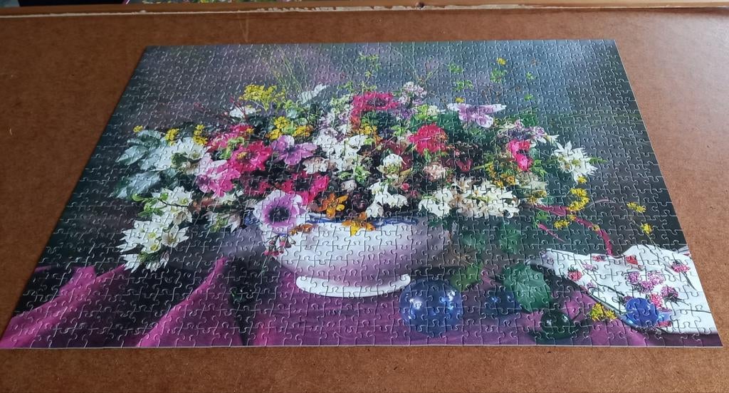 Mooie fleurige bloemen puzzel. 1000 stukjes, Hobby en Vrije tijd, Denksport en Puzzels, Ophalen, 500 t/m 1500 stukjes, Zo goed als nieuw