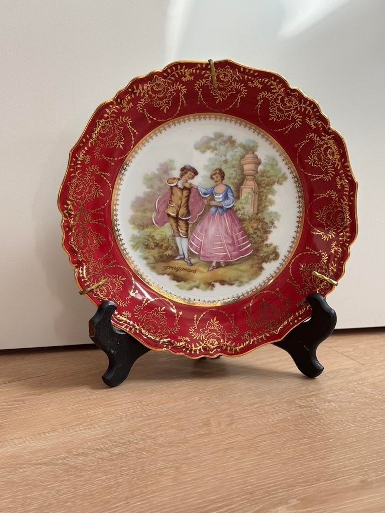 EEN LIMOGE FRAGONARD BORDJE, Ophalen of Verzenden