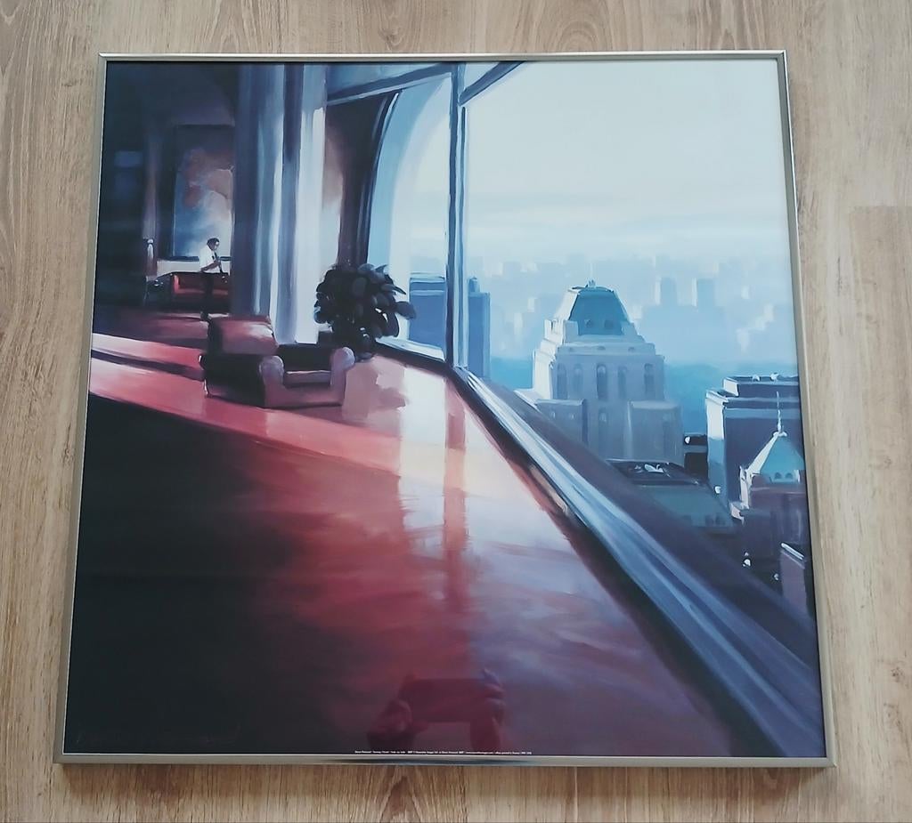 Denis Fremond kunstdruk in lijst 70x70 New York skyline, Antiek en Kunst, Ophalen