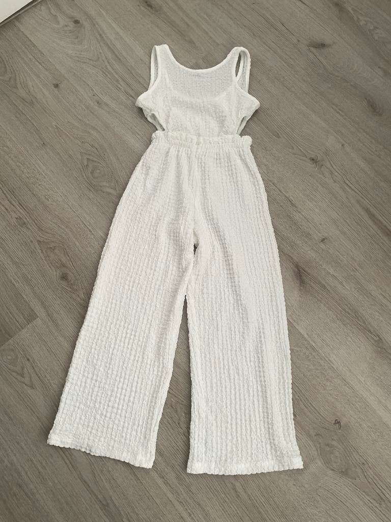 Leuke witte jumpsuit Zara maat 7/8 jaar, Ophalen of Verzenden, Zo goed als nieuw, Meisje