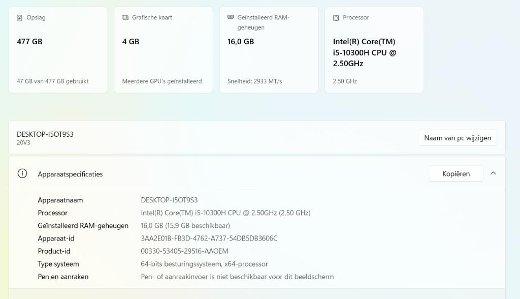 Lenovo Thinkbook 15p , Core i5 10300H , Geforce GTX 1650, Intel Core i5 10300H, Met videokaart, Onbekend, Zo goed als nieuw