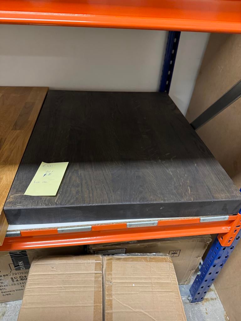 Massief eiken werkblad reststuk, Huis en Inrichting, Ophalen, Gebruikt, Bruin, 50 tot 100 cm