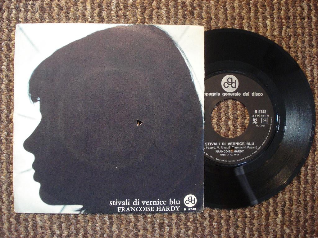 Françoise Hardy 7" Single: Stivali di vernice blu (Italië), 7 inch, Single, Ophalen of Verzenden, Zo goed als nieuw