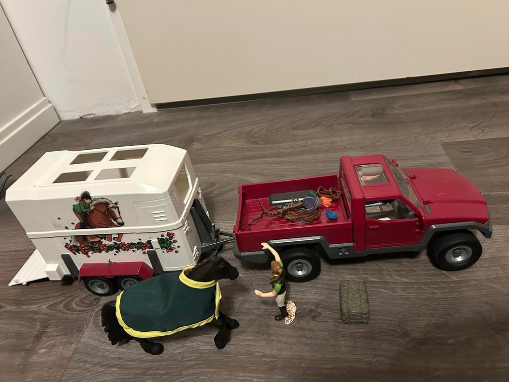 Schleich Pick Up met Paardentrailer 42356, Ophalen of Verzenden, Zo goed als nieuw, Jongen of Meisje
