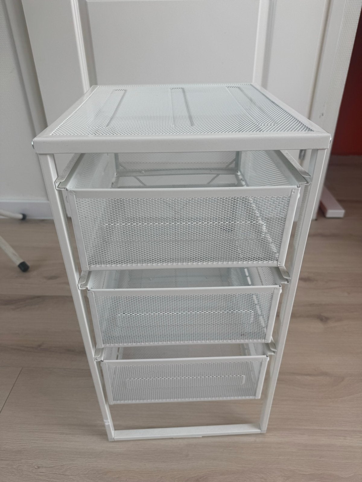 Ikea Ladeblok met 3 lades - Wit metaal, Ophalen, Minder dan 50 cm, Zo goed als nieuw, 3 of 4 laden
