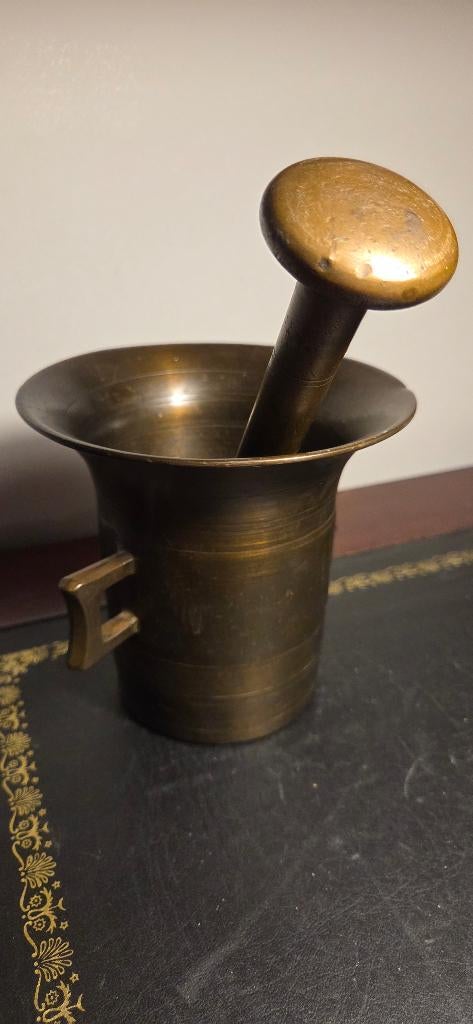 Antieke bronzen vijzel, Antiek en Kunst, Ophalen of Verzenden