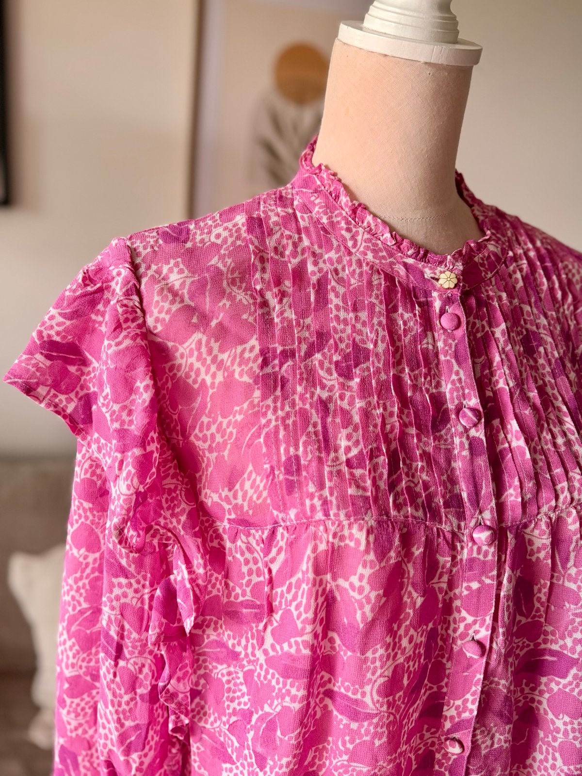 Fabienne Chapot Roze Blouse Maat 42 - Ruches & Plooien, Kleding | Dames, Blouses en Tunieken, Ophalen of Verzenden, Zo goed als nieuw