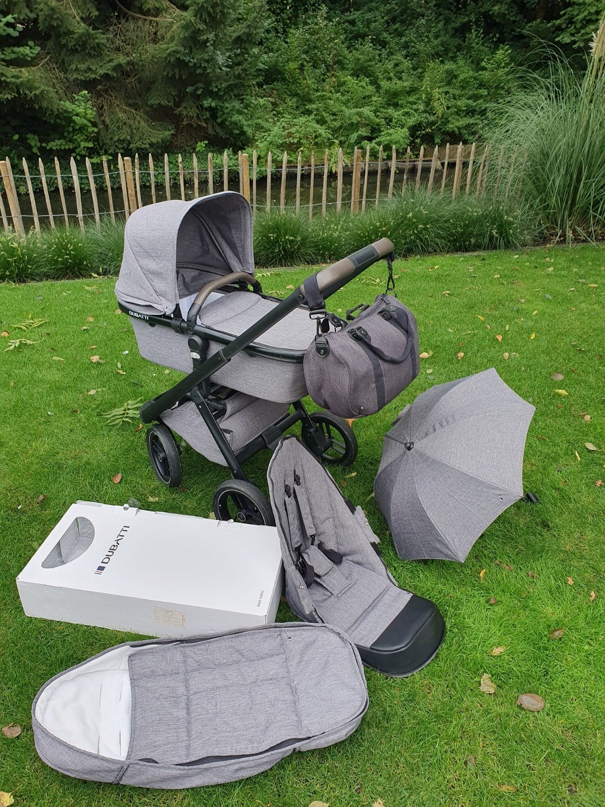 Uitgeruste Dubatti One E3 kinderwagen melange grijs, Overige merken, Gebruikt, Ophalen of Verzenden, Combiwagen
