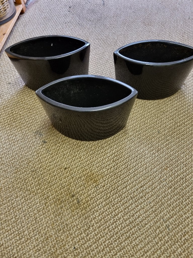 Bloempotten 3x, Tuin en Terras, Ophalen, Gebruikt, Rond, Binnen