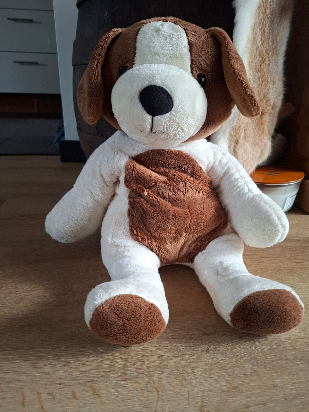Lotgenootje Hond Knuffel - 2kg Zwaar Knuffeldier, Overige merken, Zo goed als nieuw, Bruin, Korrelvulling