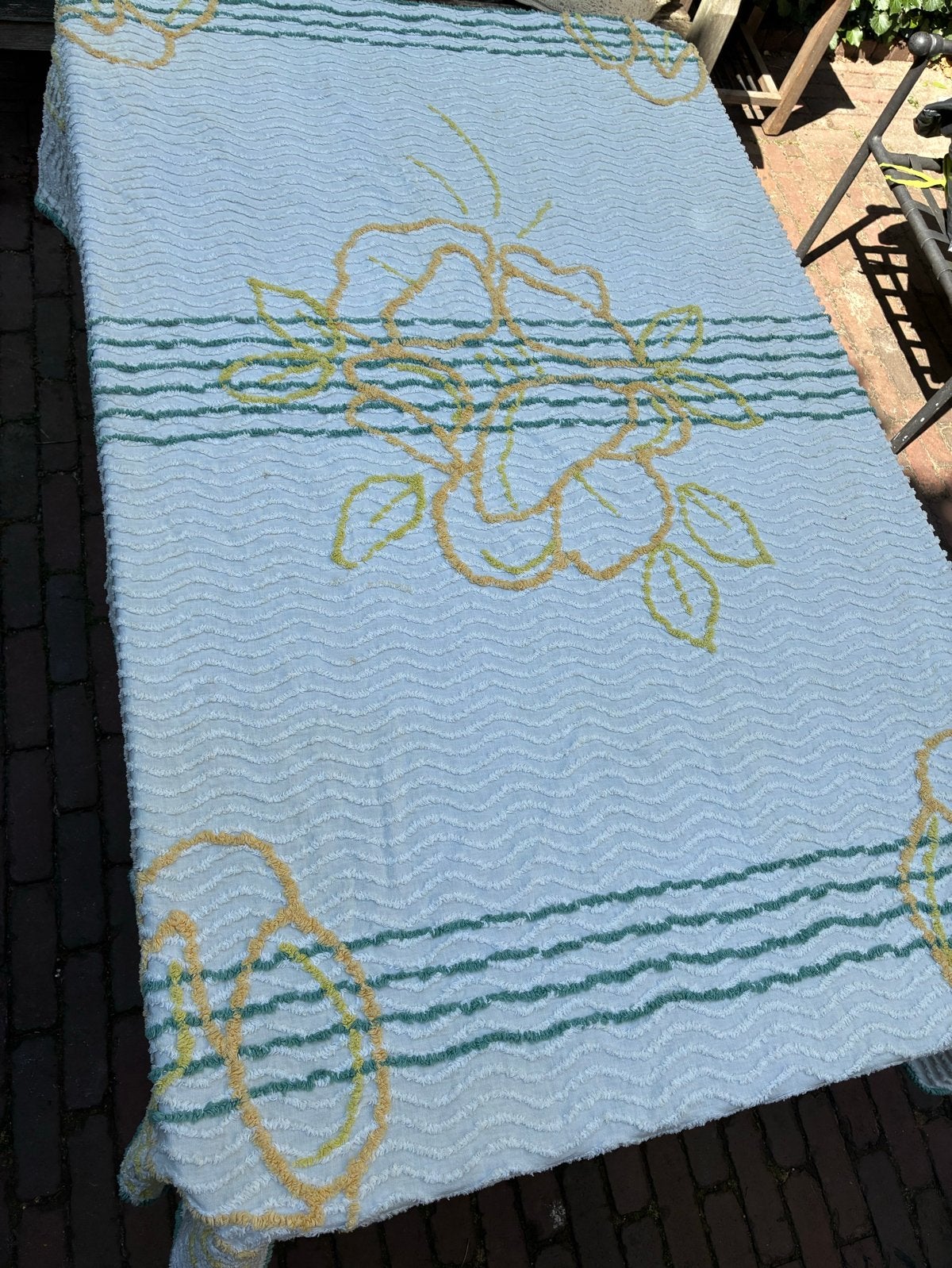 Vintage katoenen 1-persoons sprei - Elias - 210 x 140 cm, Huis en Inrichting, Slaapkamer | Beddengoed, Gebruikt, Sprei, Eenpersoons
