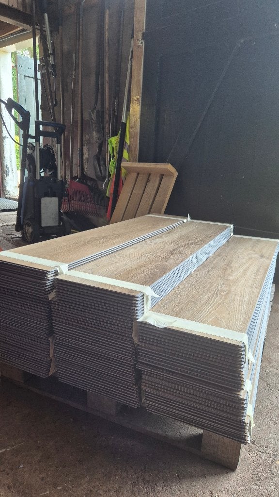 35 m2 PVC laminaat INCL. ondervloer! - zo goed als nieuw, Ophalen, 50 tot 150 cm, Zo goed als nieuw, 10 m² of meer