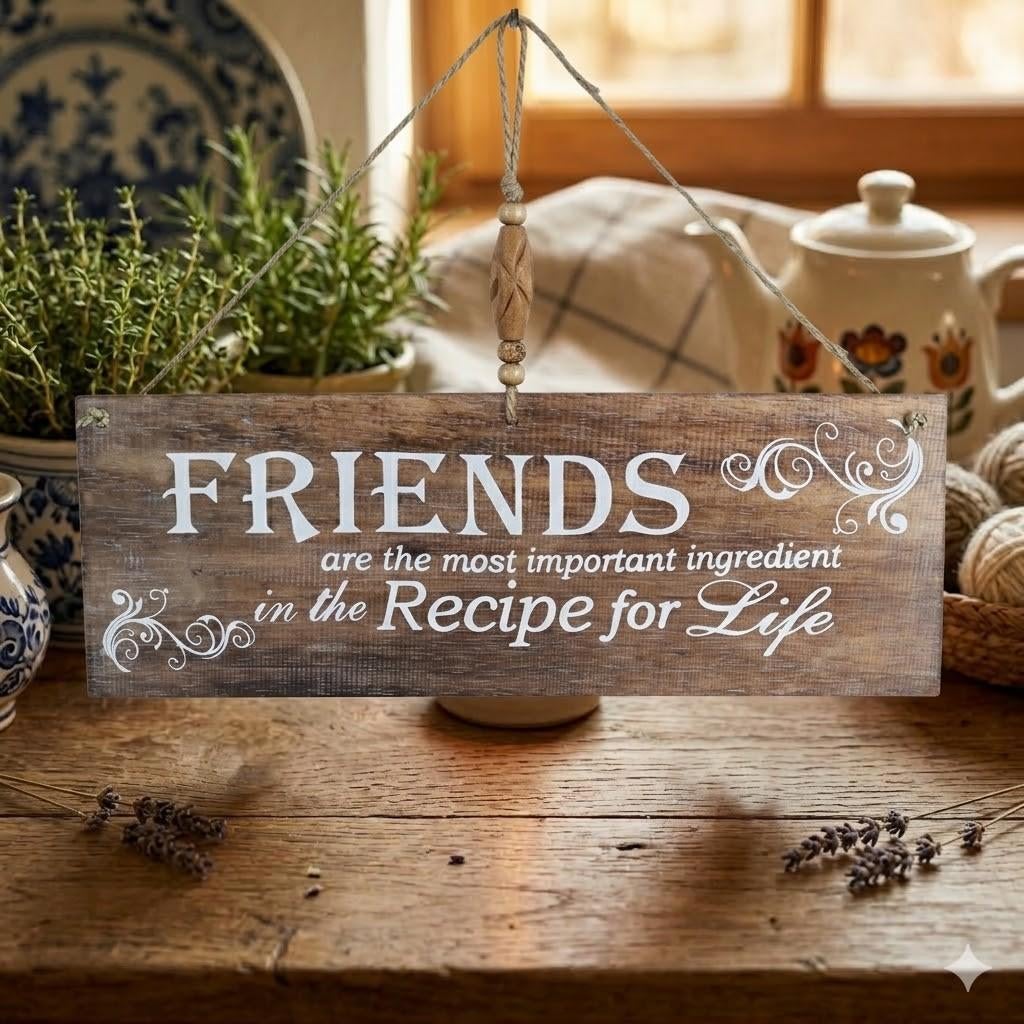 Tekstbord Camil "FRIENDS" (Handgemaakt in Indonesië), ., Nieuw, Ophalen of Verzenden, .