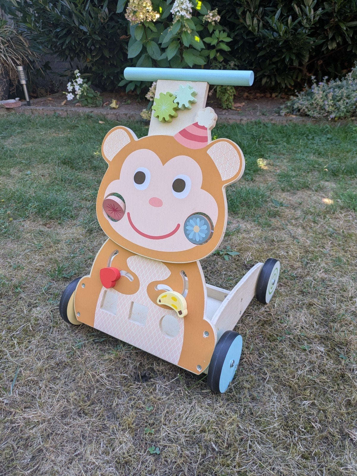 Houten loopwagen aap, Ophalen, Gebruikt, Overige typen, Met wieltjes