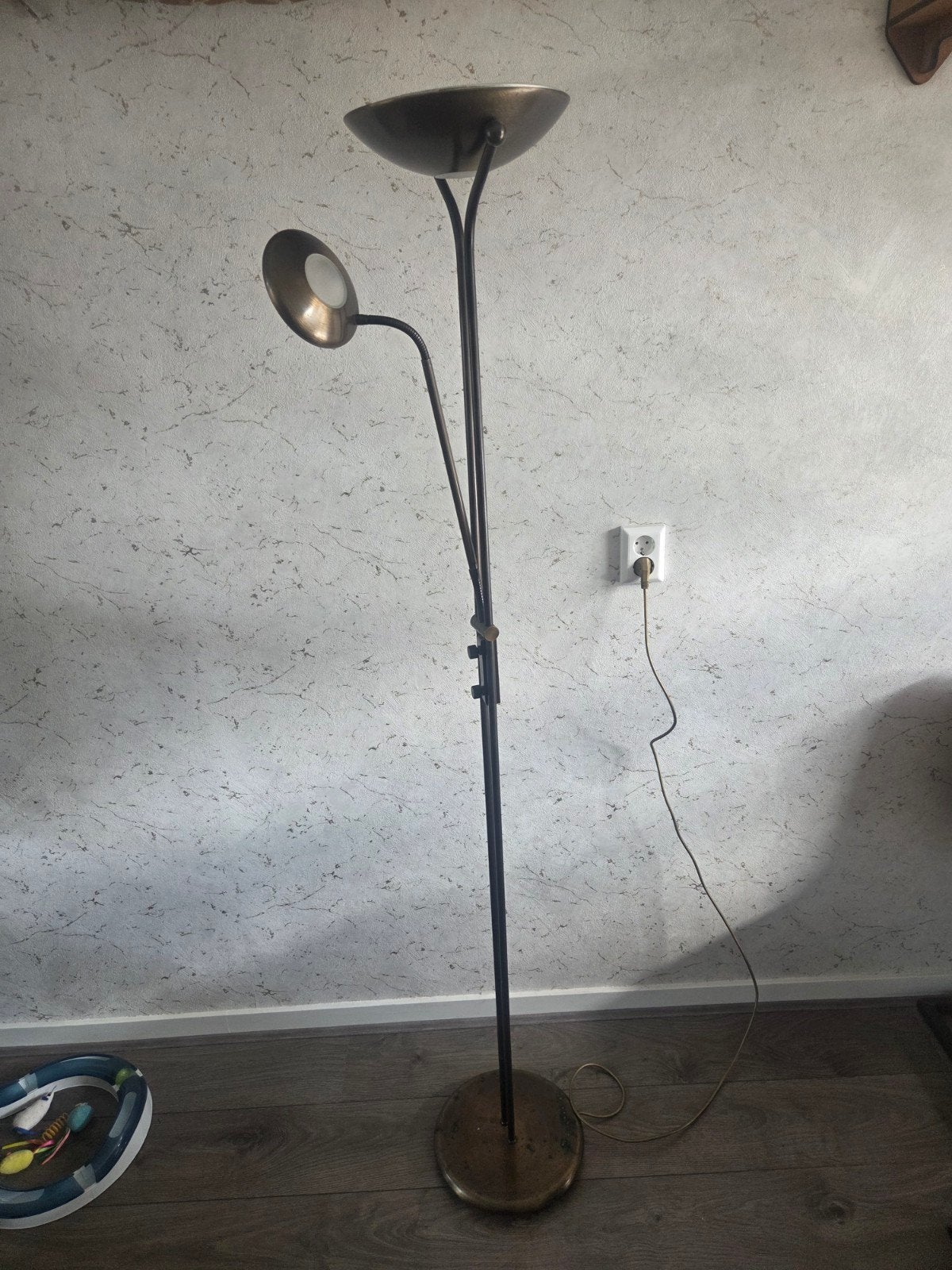 Staande Kamerlamp met Leeslamp - Dimbaar, Ophalen, Gebruikt, Metaal, 150 tot 200 cm