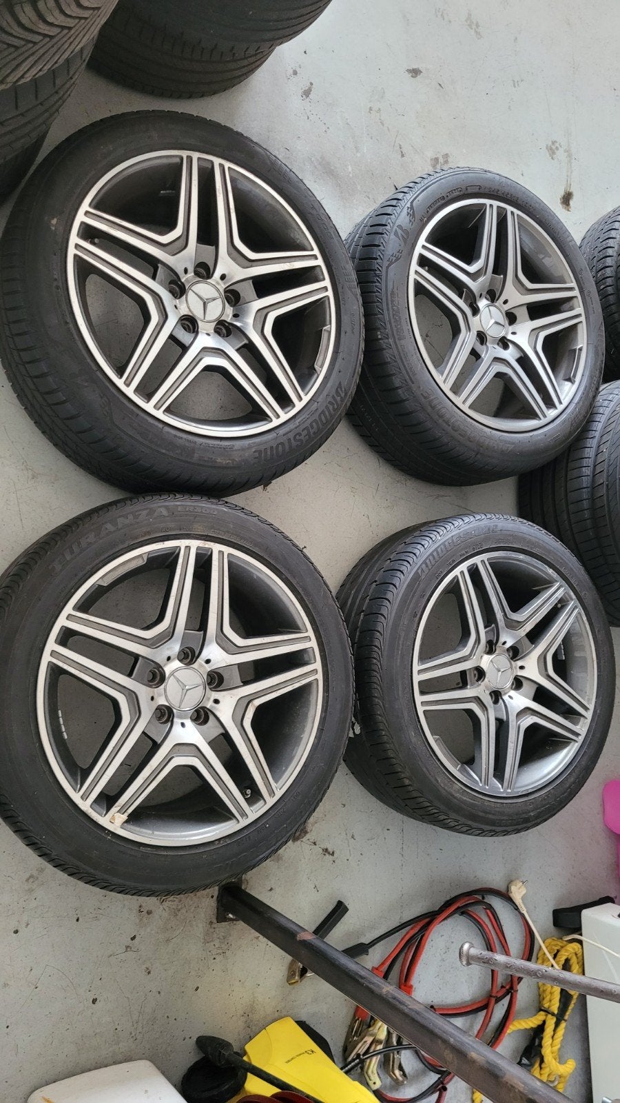 5x112 18 inch lichtmetalen velgen met Bridgestone banden, Ophalen, 18 inch, Banden en Velgen, Personenwagen