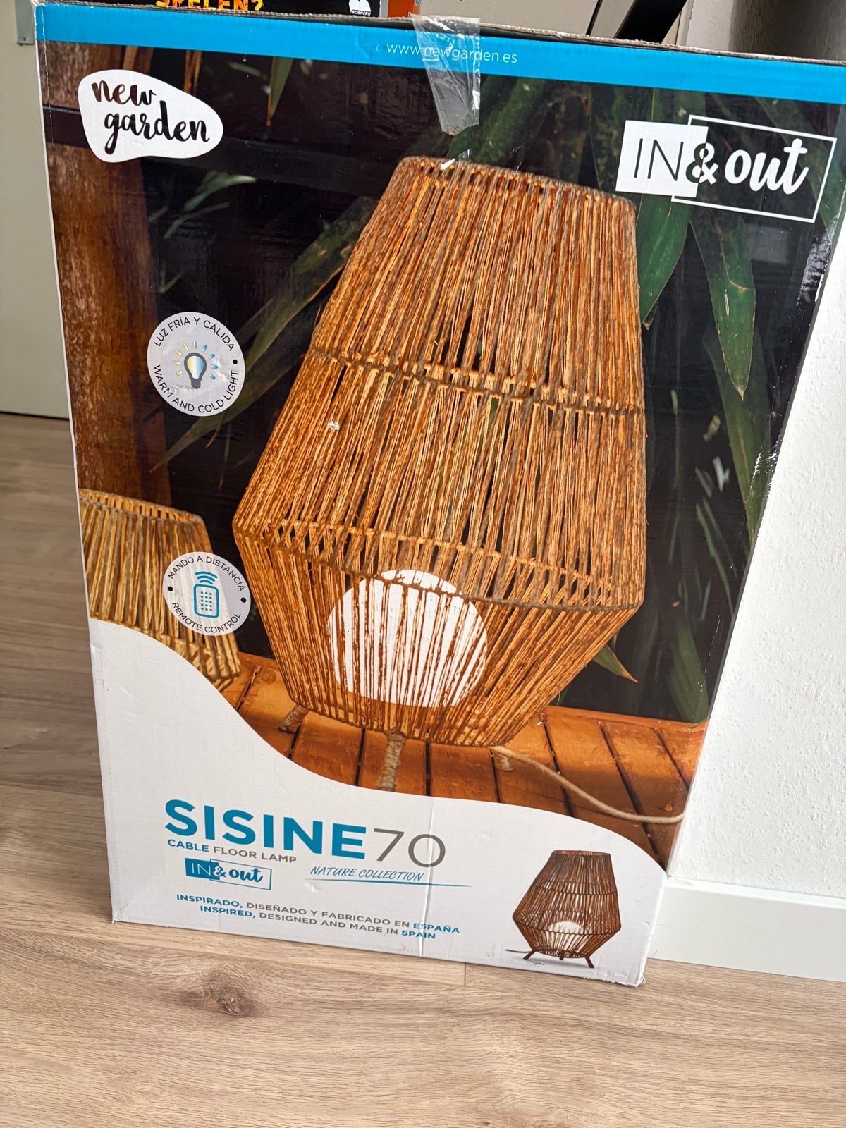 New Garden Sisne 70 Vloerlamp - Nature Collection, Huis en Inrichting, Lampen | Vloerlampen, Ophalen, Natuurlijk materiaal, Nieuw